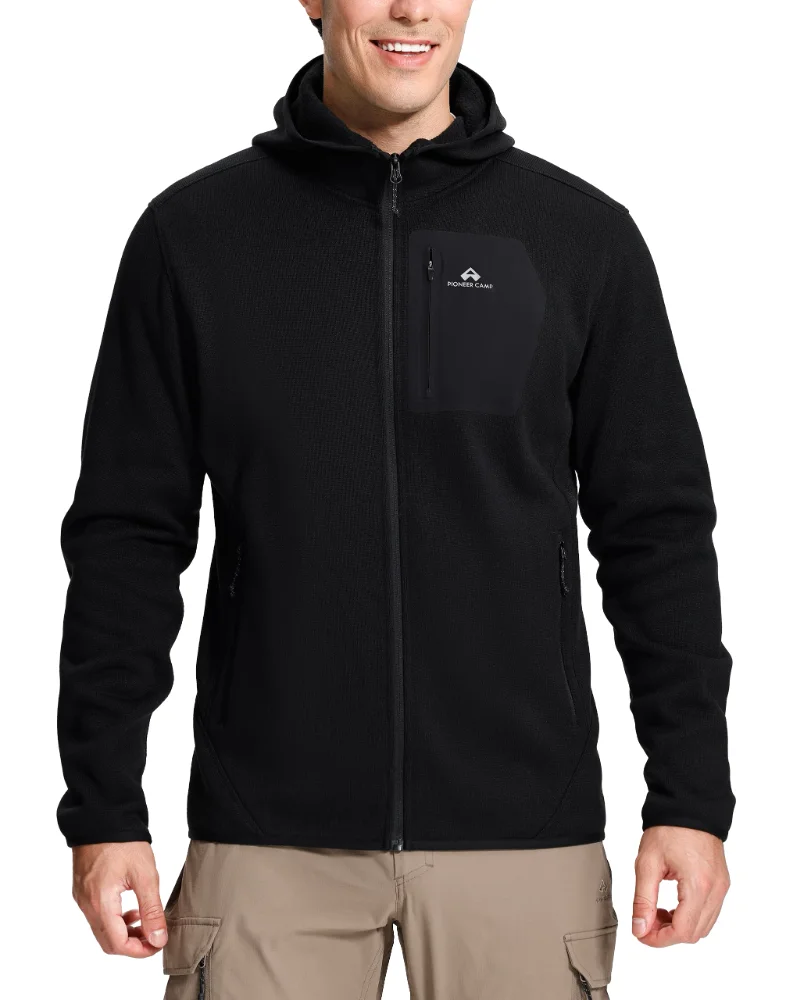 Pioneer Camp Men's Full-Zip Sweater in Black
