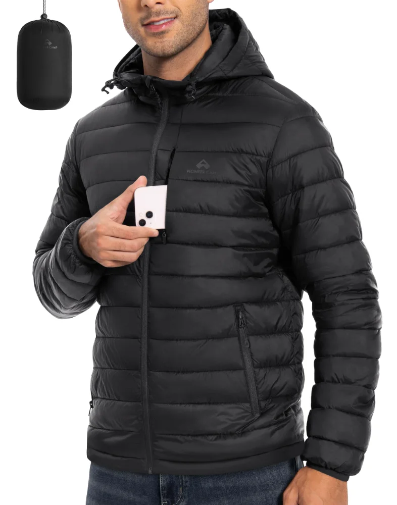 Pioneer Camp Men's Packable Puffer Jacket, synthetic fill