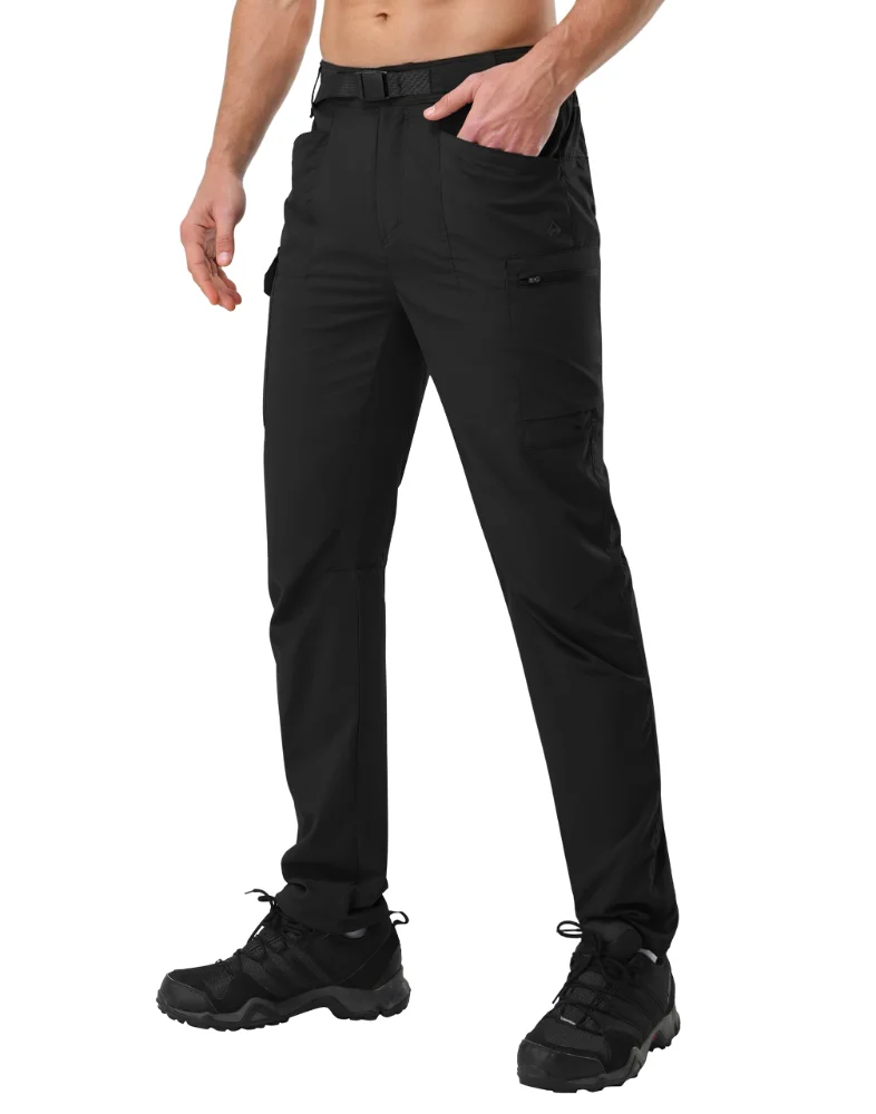 Pioneer Camp Men's Water-Resistant Hiking Trousers, black