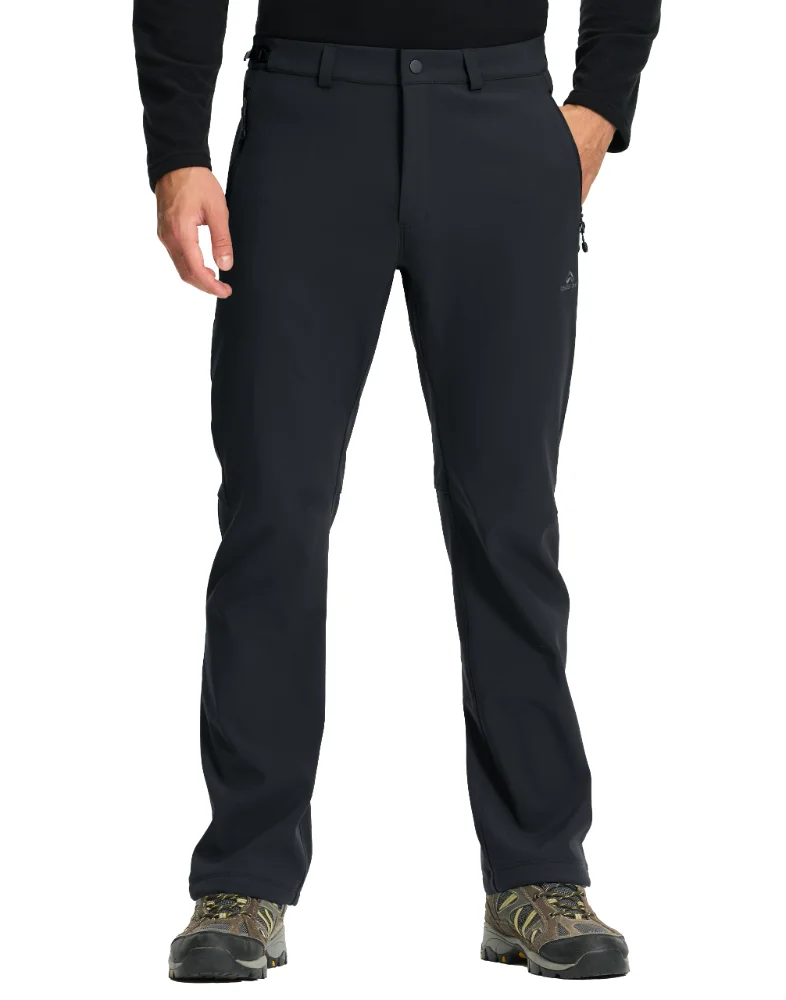 Pioneer Camp Men's Water-Resistant Hiking Trousers in Black