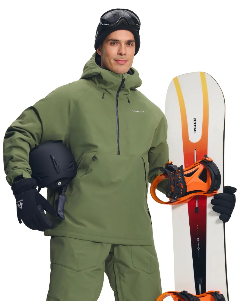 Pioneer Camp Men's Waterproof Snowboard Jacket in Army Green