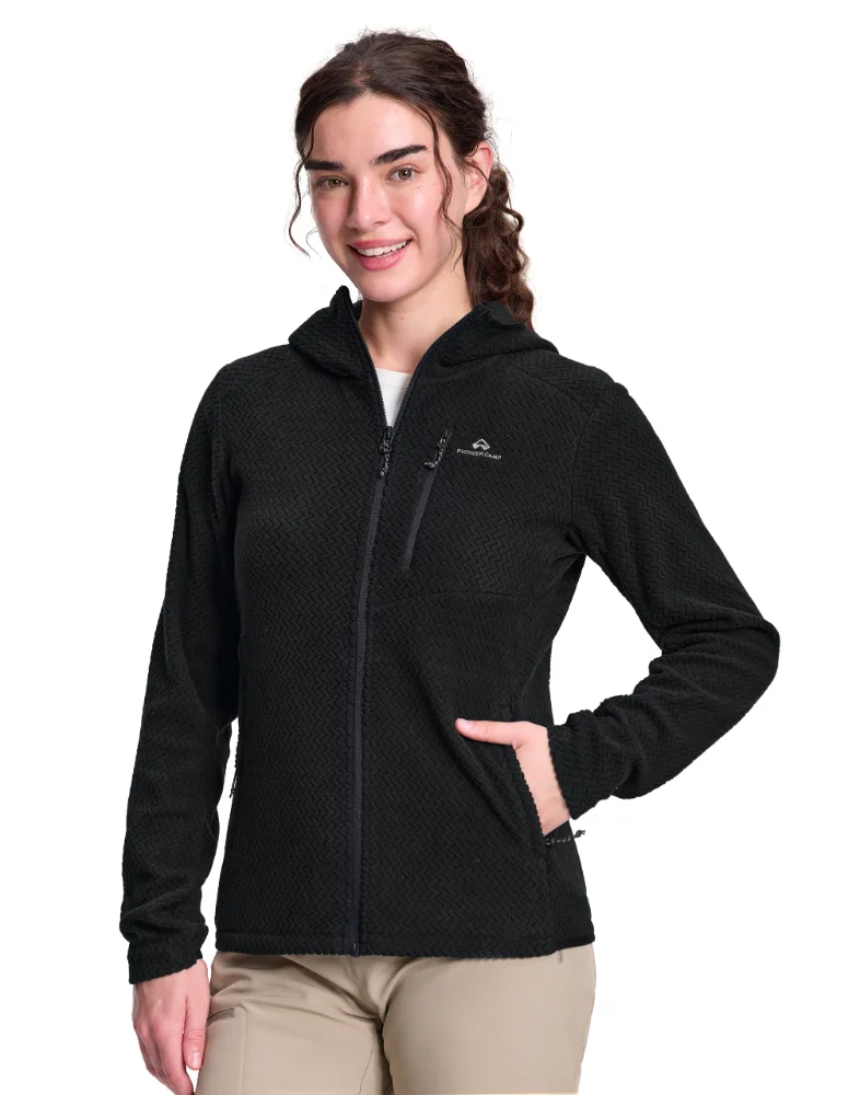 Pioneer Camp Women's Full-Zip Fleece Jacket in Black