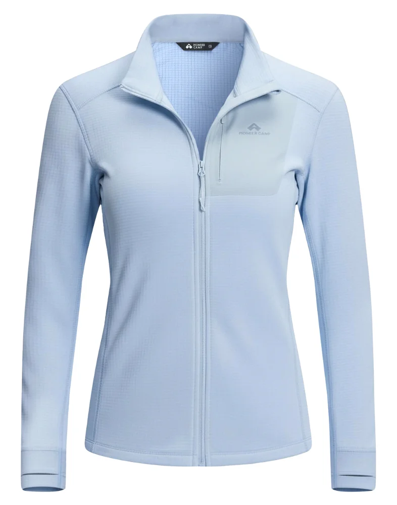 Pioneer Camp Women's Full-Zip Grid Fleece Jacket in Icy Morn